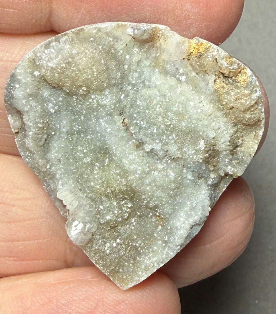 Teardrop 31x31mm Druzy Desert Chalcedony Cabochon 25