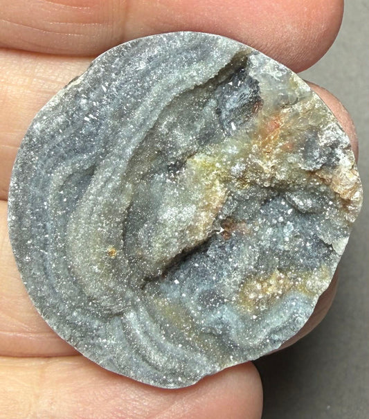 Round 34x34mm Druzy Desert Chalcedony Cabochon 30