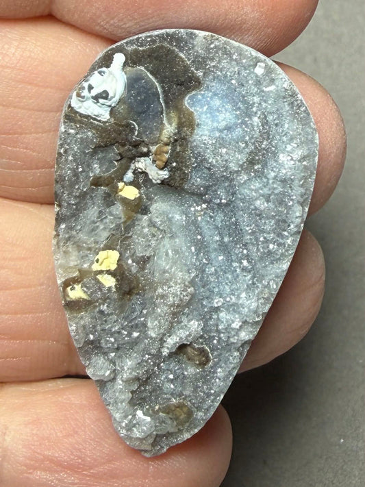 Teardrop 37x22mm Druzy Desert Chalcedony Cabochon 31