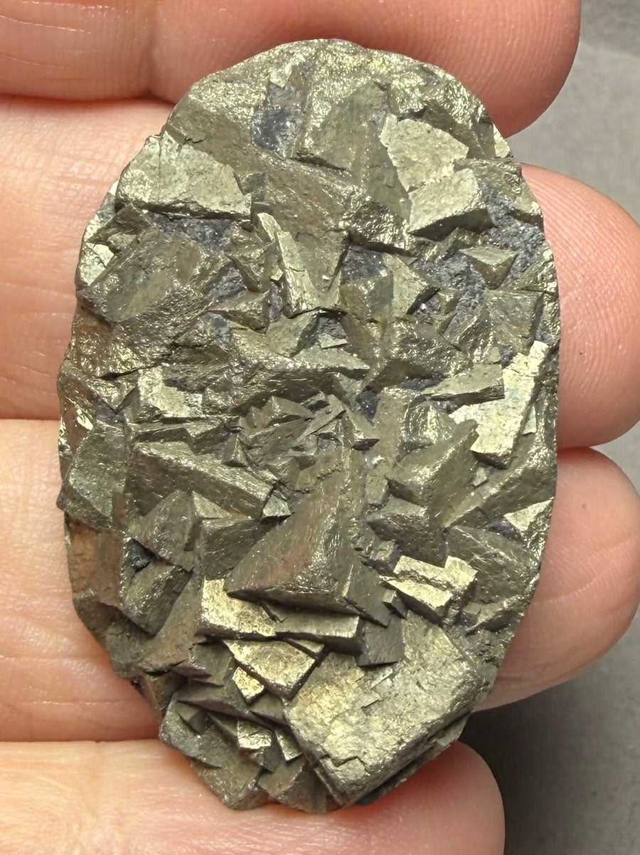 Oval 40x26mm Druzy Pyrite Cabochon 19