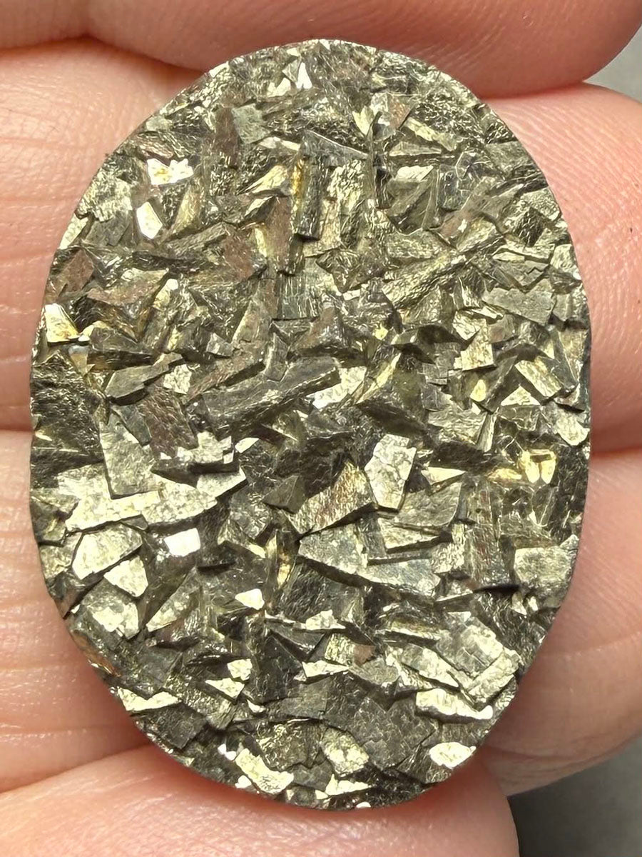 Oval 28x20mm Druzy Pyrite Cabochon 20