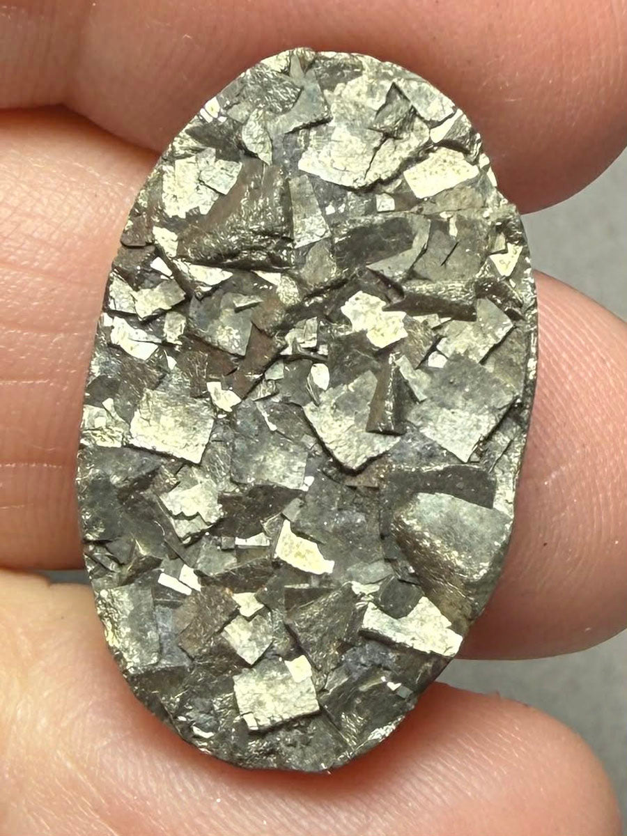 Oval 27x17mm Druzy Pyrite Cabochon 22
