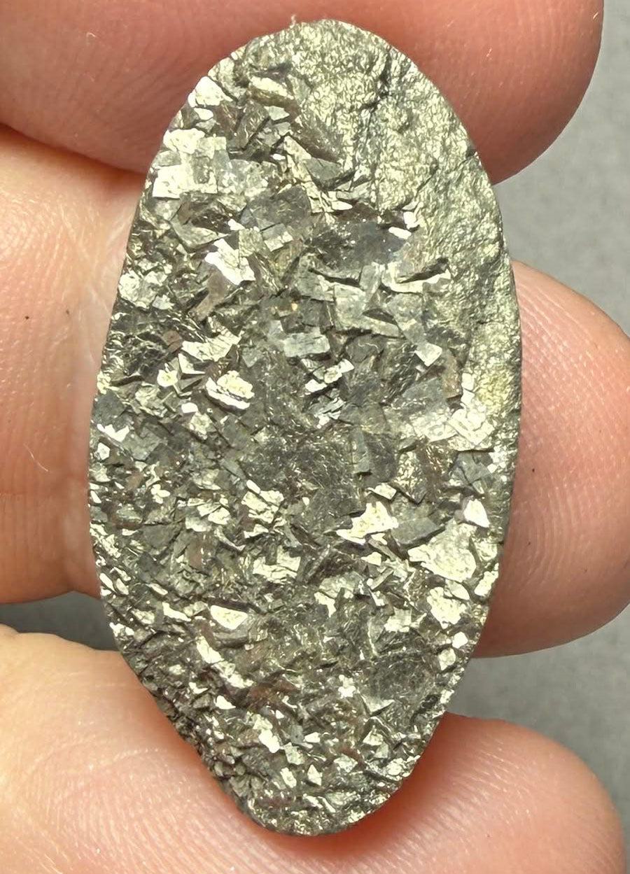 Oval 29x15mm Druzy Pyrite Cabochon 27