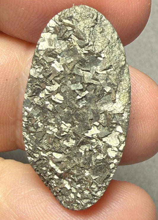 Oval 29x15mm Druzy Pyrite Cabochon 27