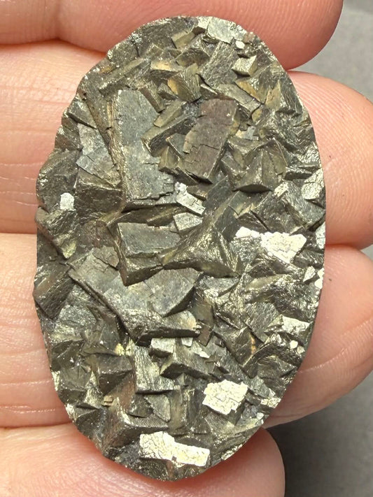 Oval 34x22mm Druzy Pyrite Cabochon 32