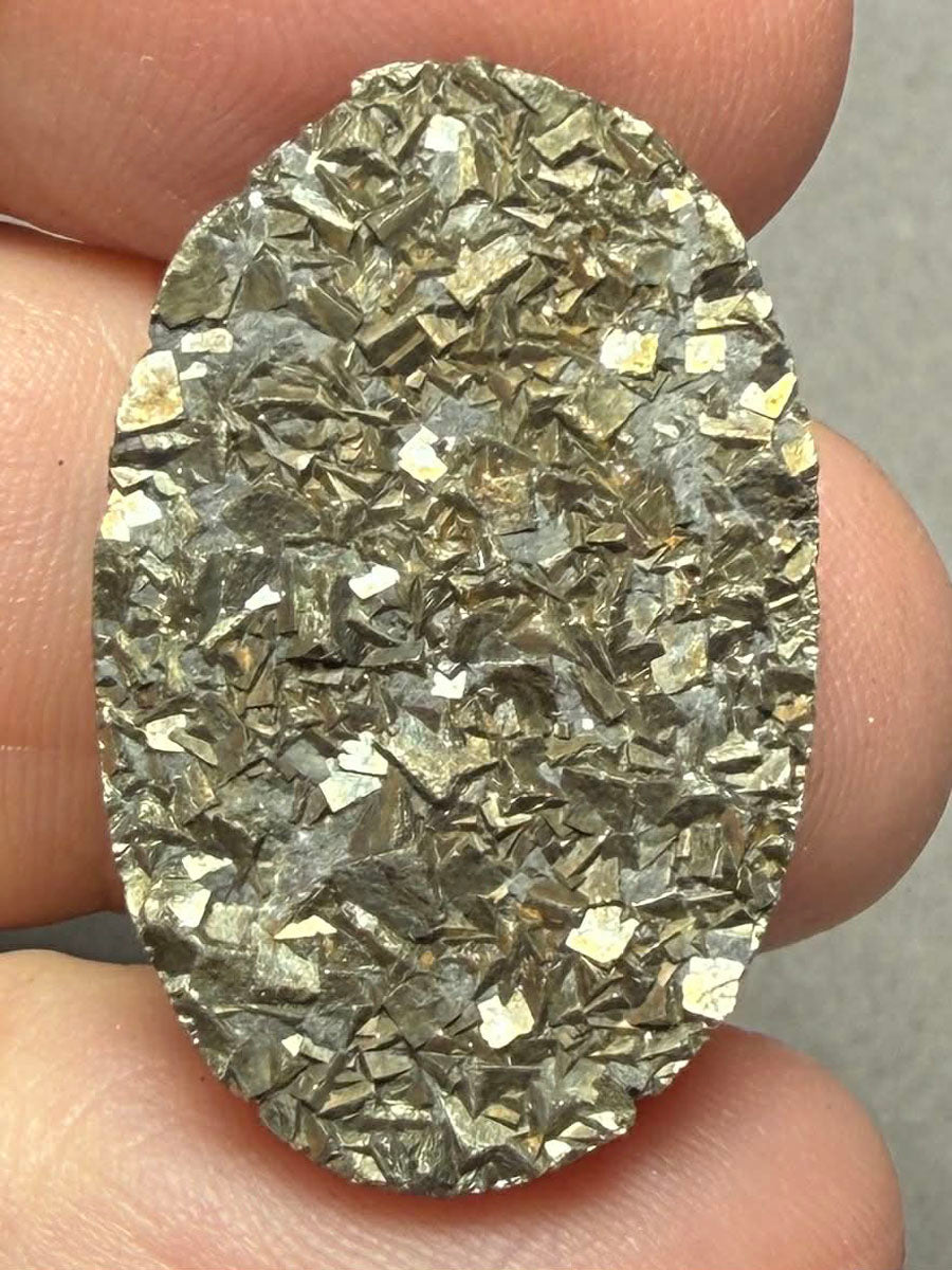 Oval 28x18mm Druzy Pyrite Cabochon 38