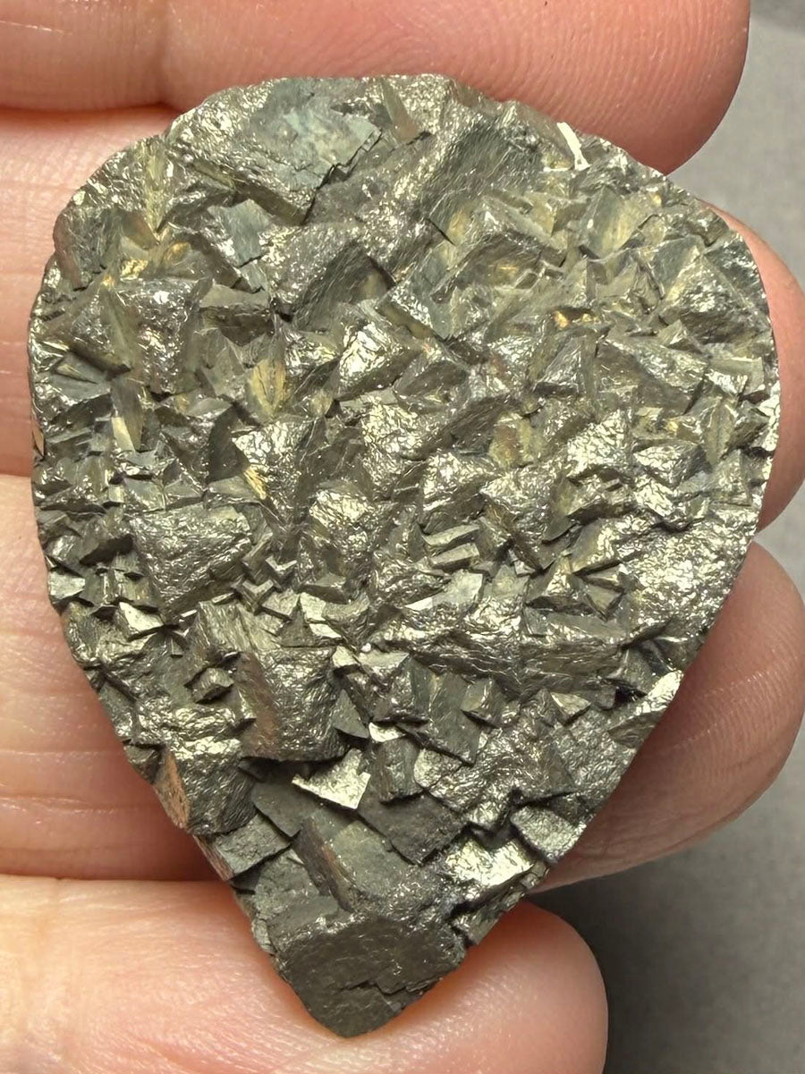 Teardrop 36x27mm Druzy Pyrite Cabochon 40