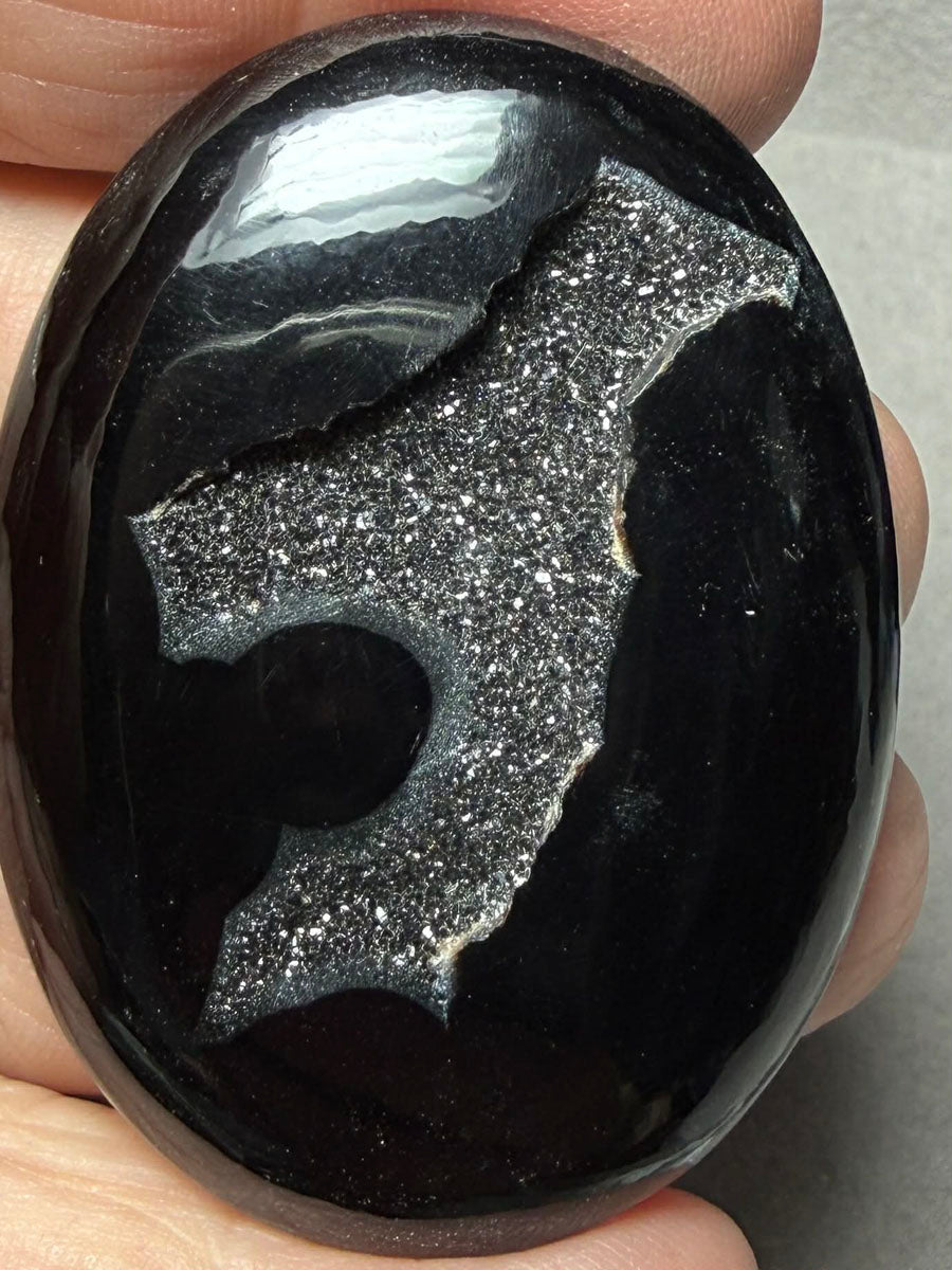 Oval 50x37mm Druzy Window Agate Cabochon 51