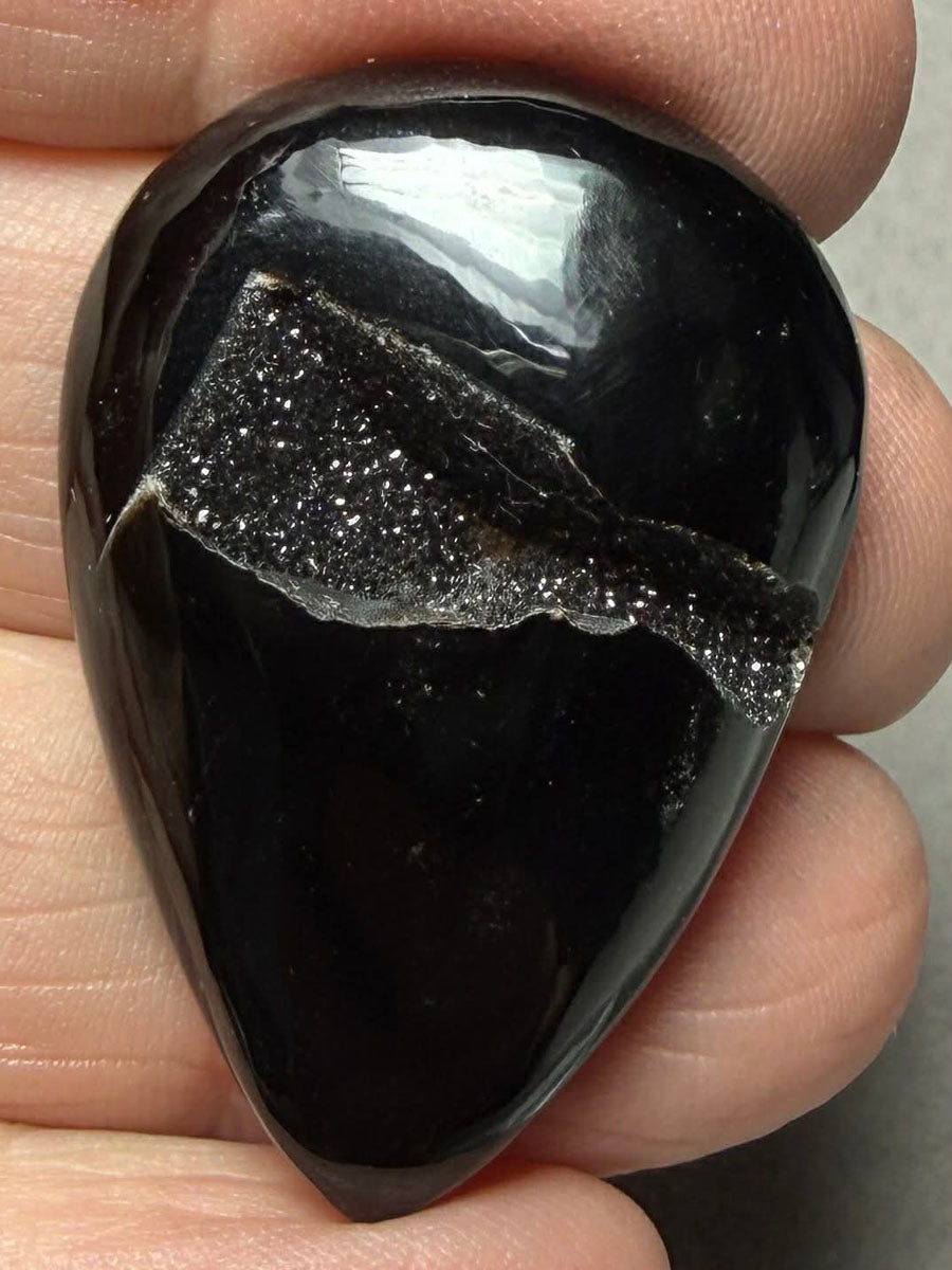 Teardrop 38x26mm Druzy Window Agate Cabochon 52