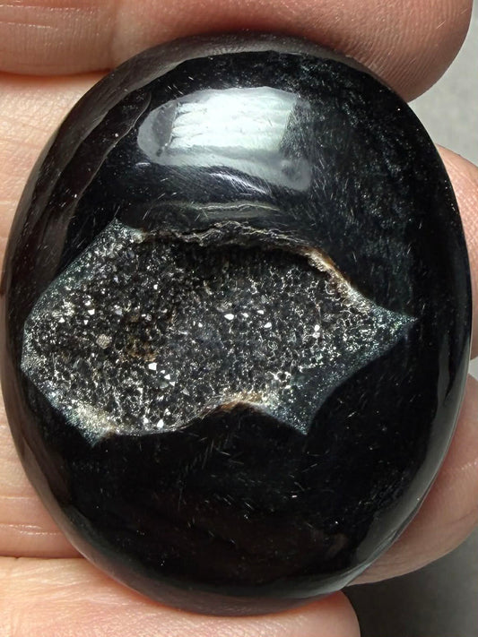 Oval 36x29mm Druzy Window Agate Cabochon 58
