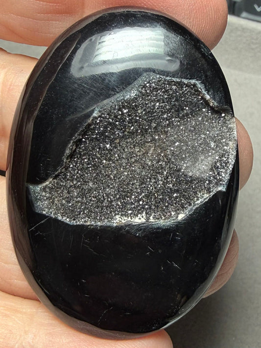 Oval 51x36mm Druzy Window Agate Cabochon 59