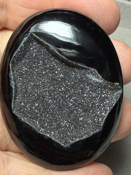 Oval 52x40mm Druzy Window Agate Cabochon 60