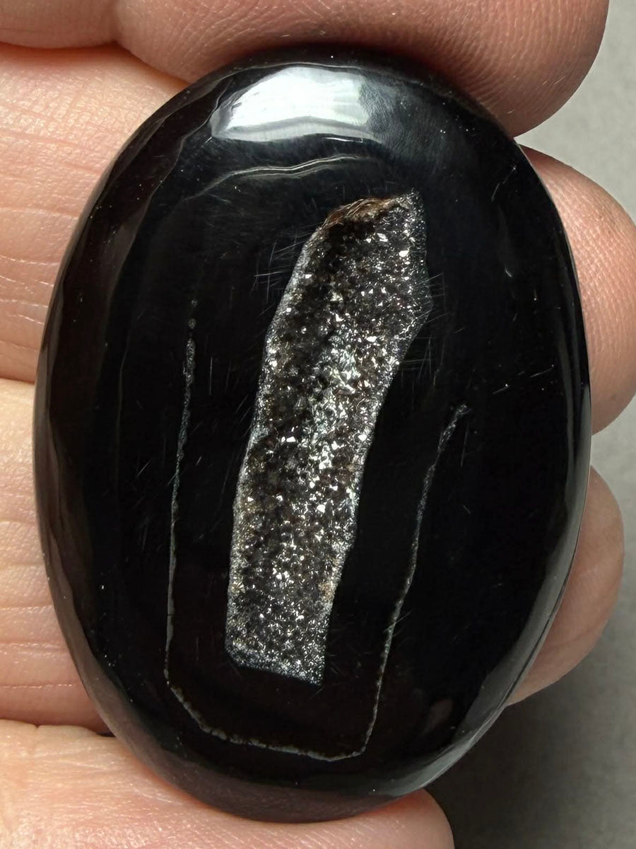 Oval 38x27mm Druzy Window Agate Cabochon 61