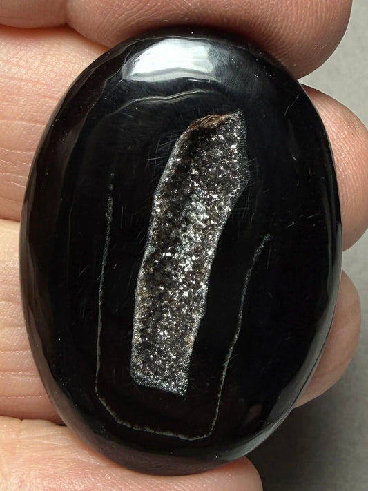 Oval 38x27mm Druzy Window Agate Cabochon 61