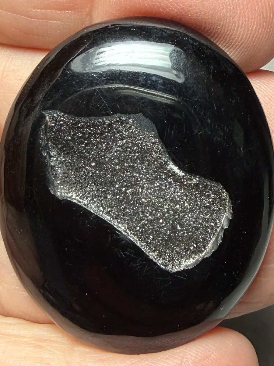 Oval 40x33mm Druzy Window Agate Cabochon 63