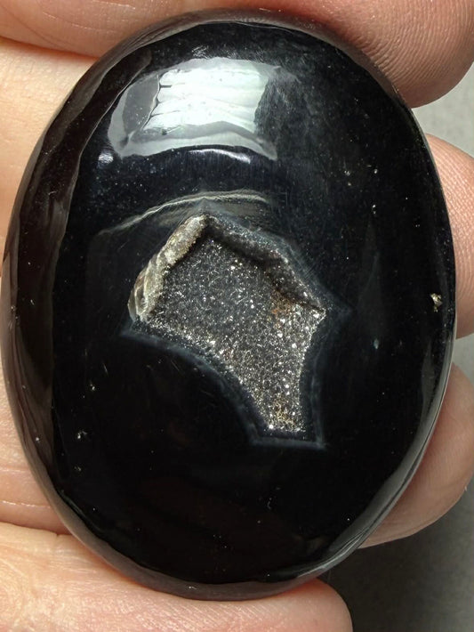 Oval 42x33mm Druzy Window Agate Cabochon 65