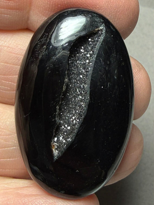 Oval 39x24mm Druzy Window Agate Cabochon 72