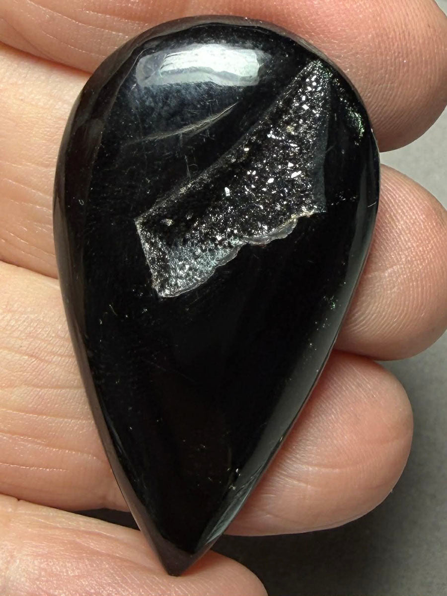 Teardrop 44x25mm Druzy Window Agate Cabochon 73