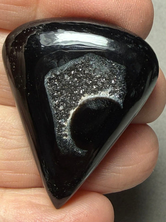 Teardrop 37x30mm Druzy Window Agate Cabochon 74