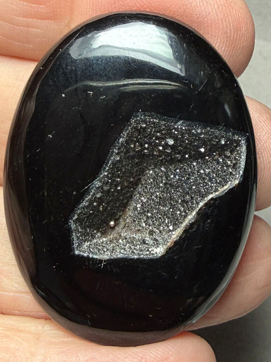 Oval 41x31mm Druzy Window Agate Cabochon 76