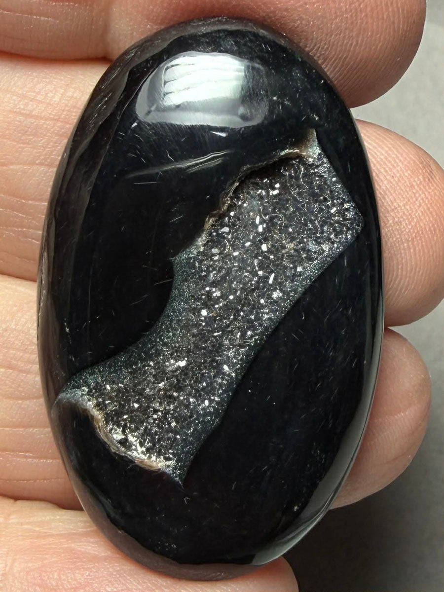 Oval 40x25mm Druzy Window Agate Cabochon 79