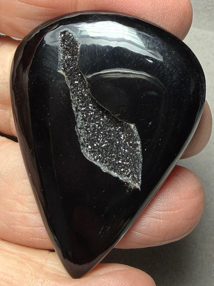 Teardrop 51x38mm Druzy Window Agate Cabochon 80