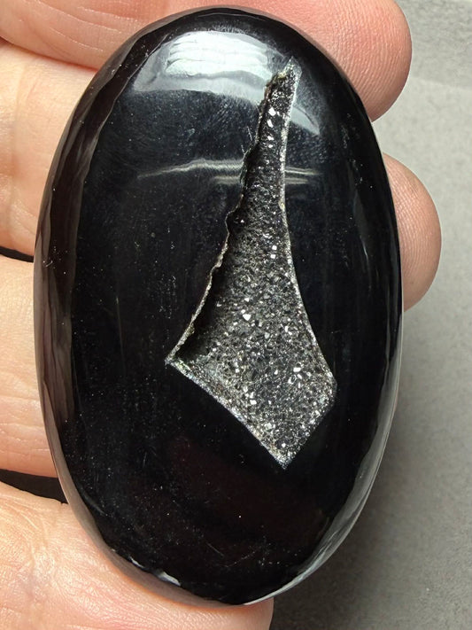 Oval 54x34mm Druzy Window Agate Cabochon 82