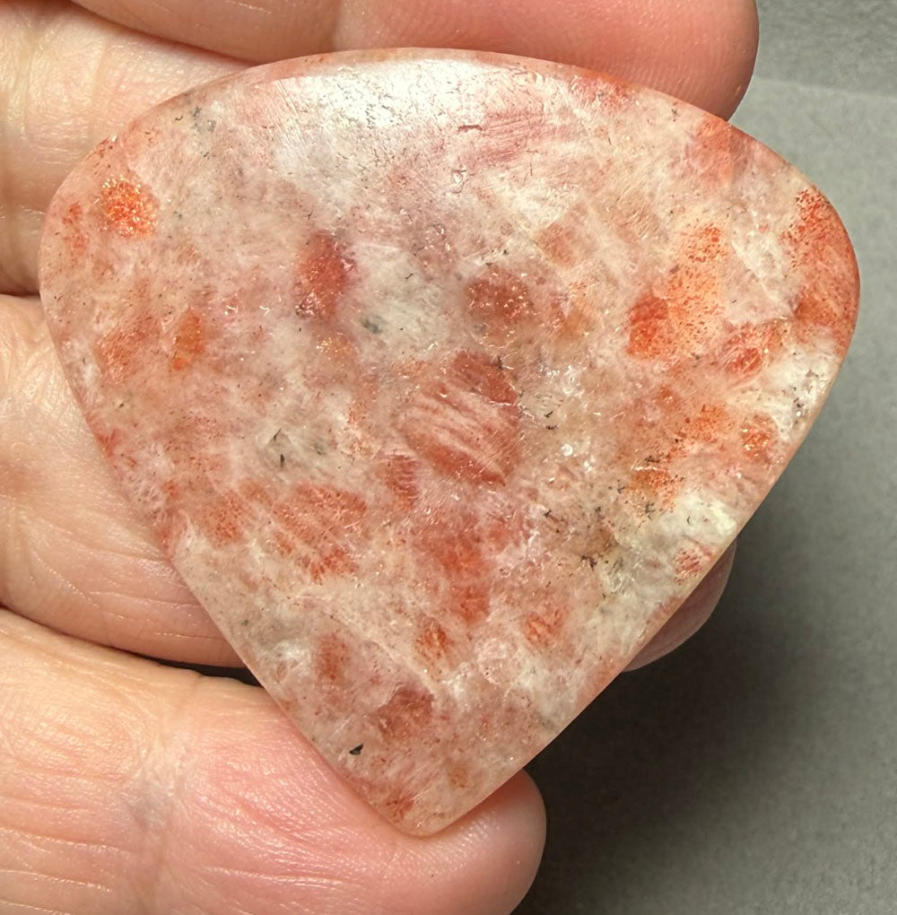 Teardrop 44x46mm Indian Sunstone Cabochon 14