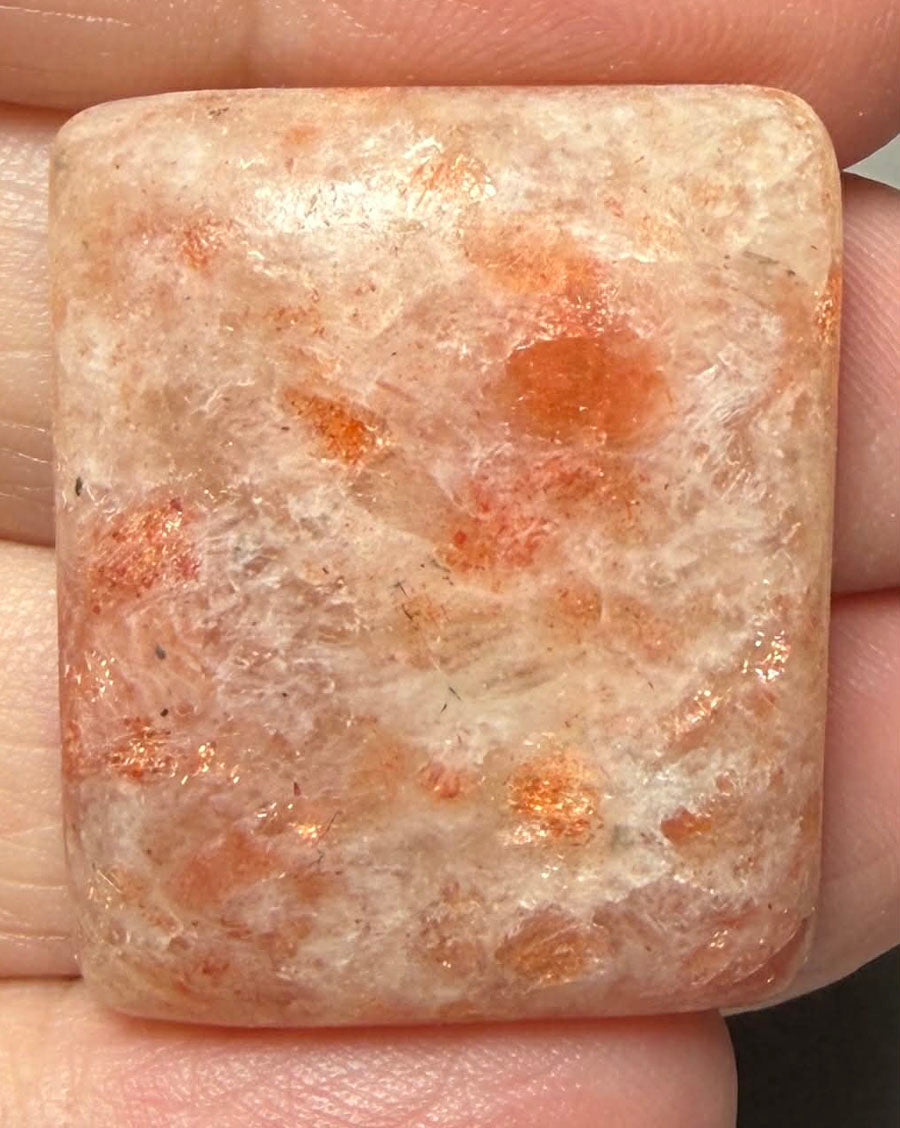 Rectangle 30x25mm Indian Sunstone Cabochon 15
