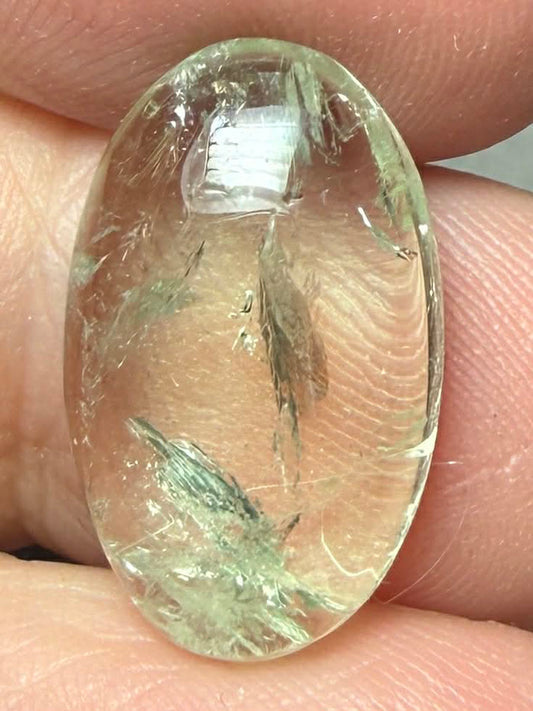 Oval 20x12mm Prasiolite Cabochon 06