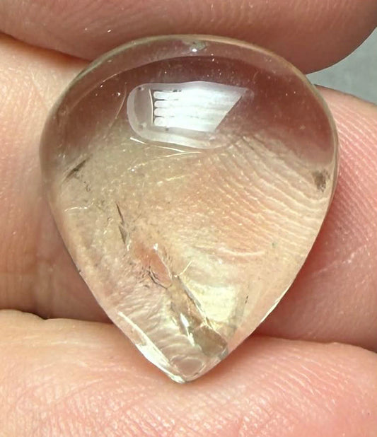 Teardrop 15x12mm Prasiolite Cabochon 08