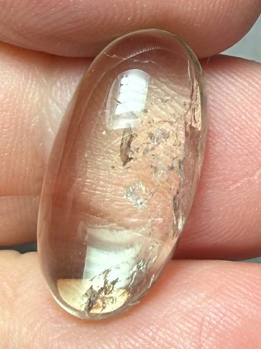 Oval 22x11mm Prasiolite Cabochon 12