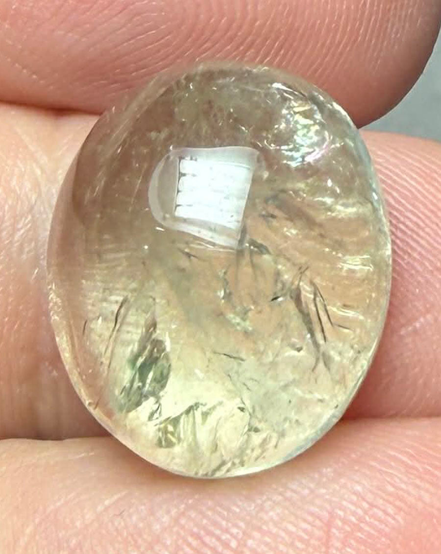 Oval 17x13mm Prasiolite Cabochon 14