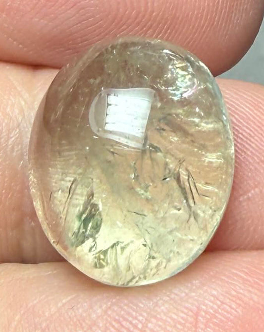 Oval 17x13mm Prasiolite Cabochon 14