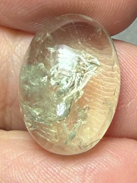 Oval 18x13mm Prasiolite Cabochon 18