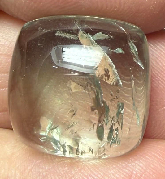 Square 17x17mm Prasiolite Cabochon 19