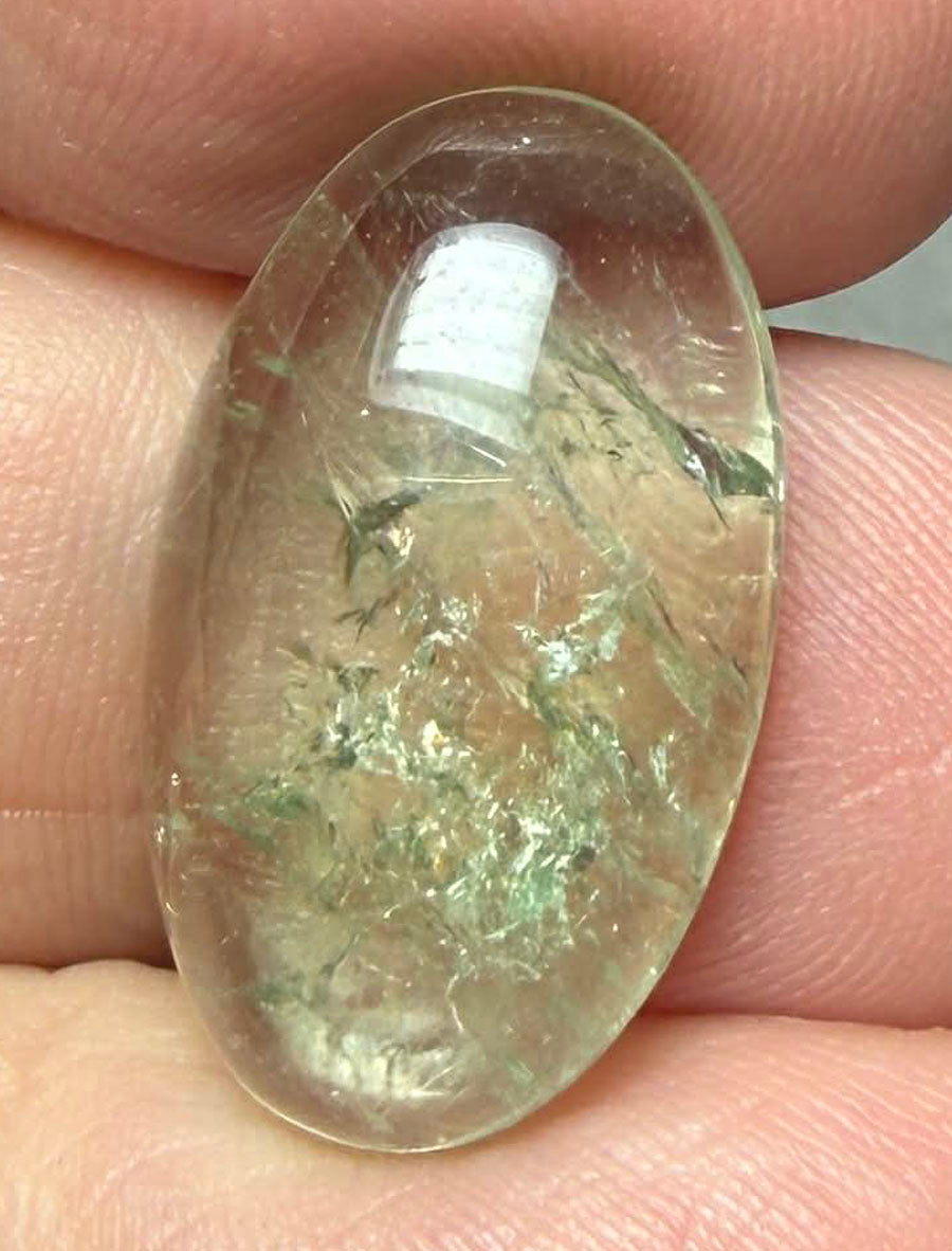 Oval 22x13mm Prasiolite Cabochon 20