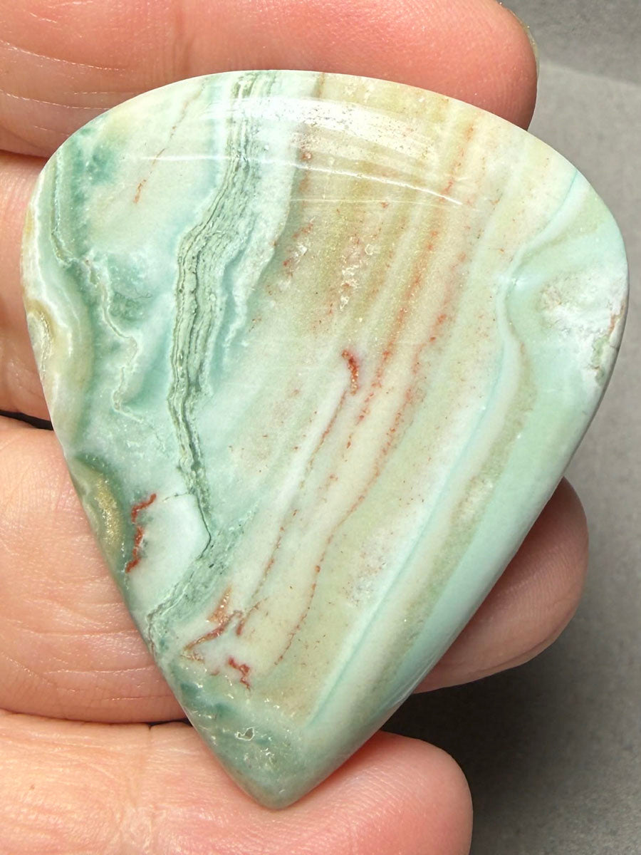 Teardrop 48x39mm Green Lace Jasper Cabochon 24