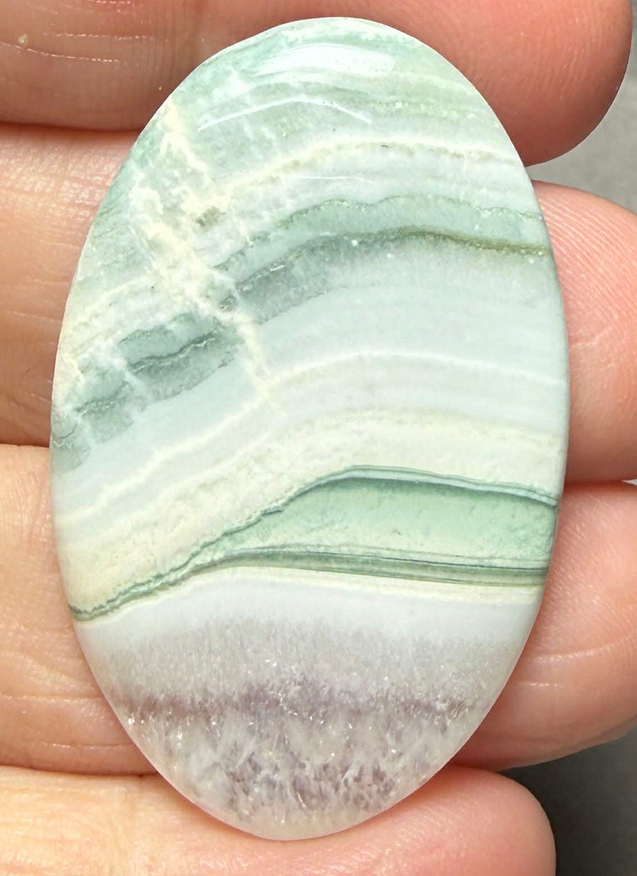 Oval 42x26mm Green Lace Jasper Cabochon 27