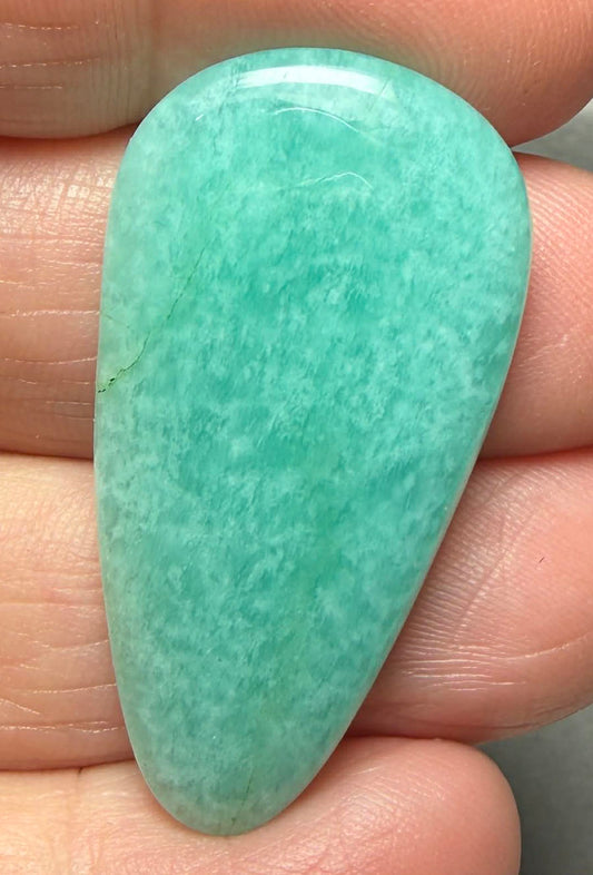 Teardrop 39x20mm Peruvian Amazonite Cabochon 28