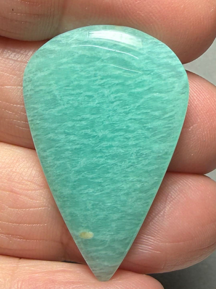 Teardrop 36x23mm Peruvian Amazonite Cabochon 36