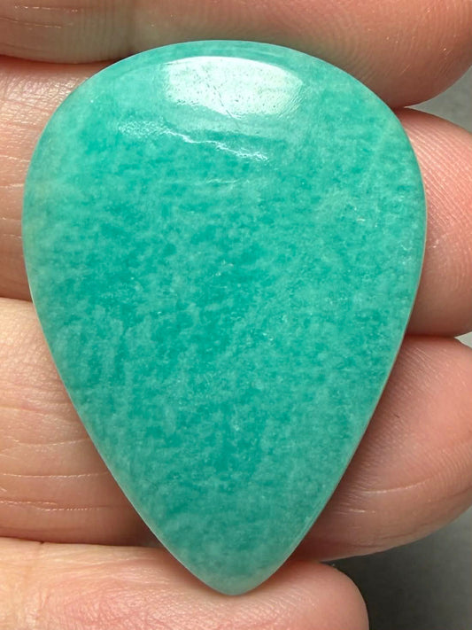 Teardrop 36x26mm Peruvian Amazonite Cabochon 37