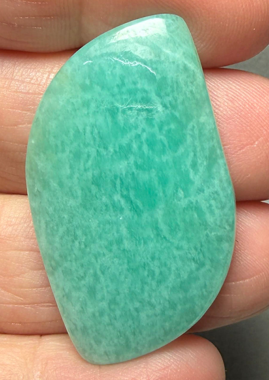 Freeform 41x24mm Peruvian Amazonite Cabochon 43