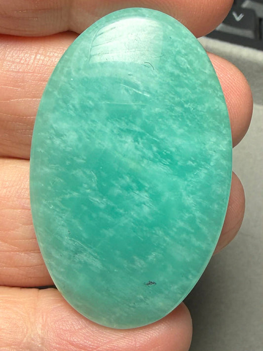 Oval 43x27mm Peruvian Amazonite Cabochon 45