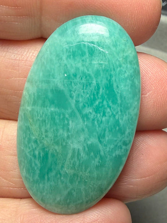 Oval 39x23mm Peruvian Amazonite Cabochon 46