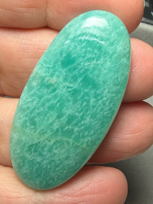 Oval 46x23mm Peruvian Amazonite Cabochon 49