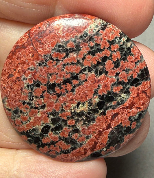 Round 35x35mm Mexican Flower Obsidian Cabochon 20