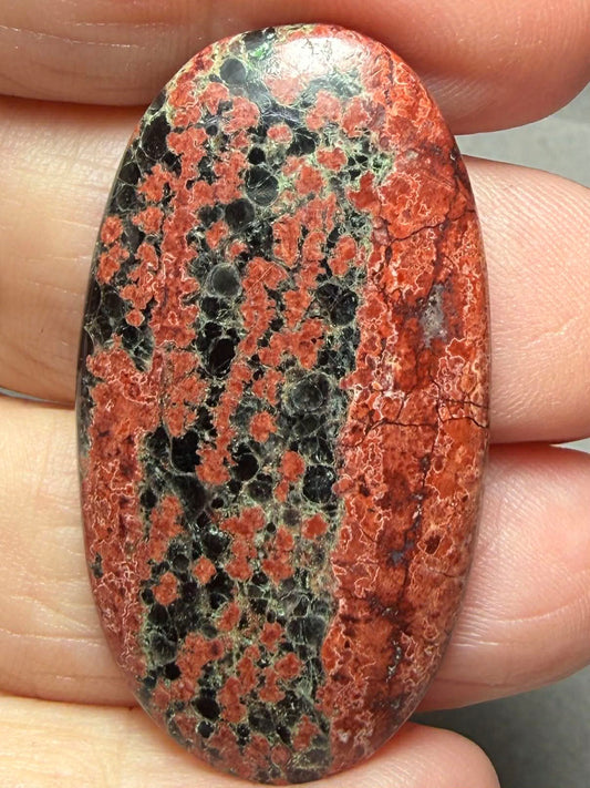 Oval 43x23mm Mexican Flower Obsidian Cabochon 36