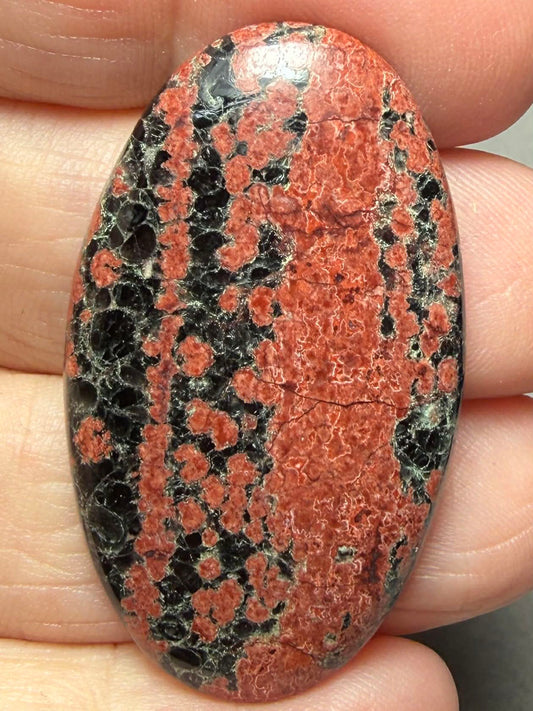 Oval 42x24mm Mexican Flower Obsidian Cabochon 40