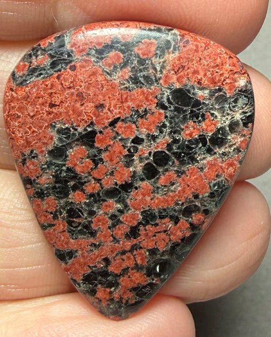 Teardrop 33x27mm Mexican Flower Obsidian Cabochon 41